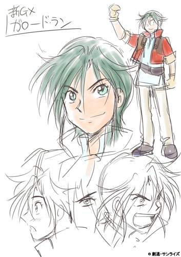 お披露目されたガロードのラフ設定画。