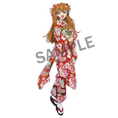 戌年を記念して用意された、アスカが犬を抱く記念ビジュアル。