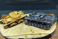 「ガールズ＆パンツァー博覧会」展示エリアのジオラマ。