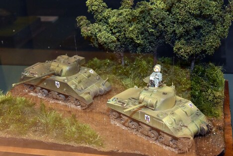 「ガールズ＆パンツァー博覧会」展示エリアのジオラマ。