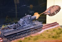 「ガールズ＆パンツァー博覧会」展示エリアのジオラマ。