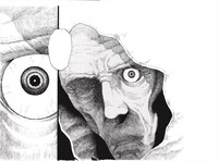 「髑髏は闇夜に動き出す」の扉ページ用カット。