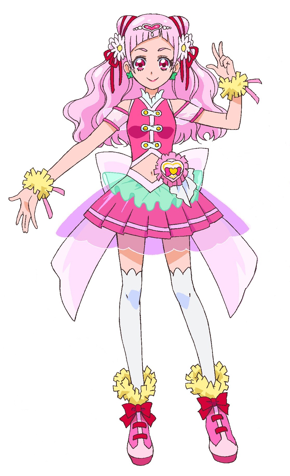 野乃はな。同い年の子と比べると背が低くて子供っぽいが、イケてる大人のお姉さんになることを目指している。元気のプリキュア「キュアエール」に変身する。口癖は「フレフレ○○！」「めちょっく！」。