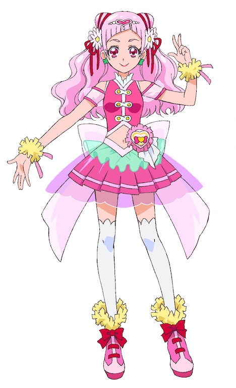 野乃はな。同い年の子と比べると背が低くて子供っぽいが、イケてる大人のお姉さんになることを目指している。元気のプリキュア「キュアエール」に変身する。口癖は「フレフレ○○!」「めちょっく!」。