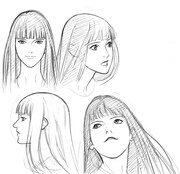 恩田尚之によるカホのキャラクターイメージラフ。