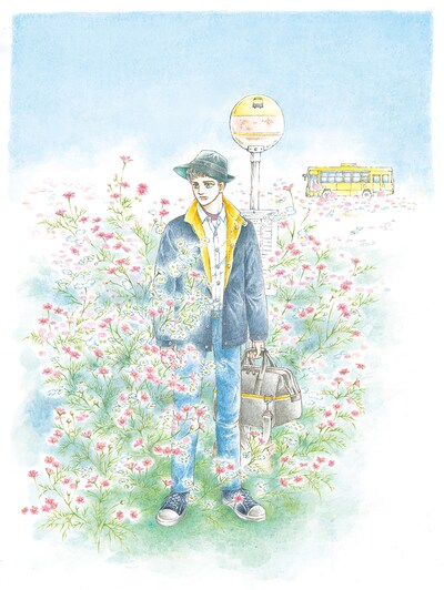 萩尾望都の読み切り「バス停まで」イラスト。(c)萩尾望都／講談社