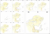 「磯光雄 ANIMATION WORKS vol.2」より「BLOOD THE LAST VAMPIRE」の原画。(c)2000 Production I.G/ANX・SCEI・IPA