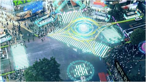 CM「レイヤードストーリーズゼロ 未来の渋谷篇」より。