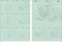 「磯光雄 ANIMATION WORKS vol.2」より「ラーゼフォン」の原画。(c)2001 BONES・出渕裕／Rahxephon project