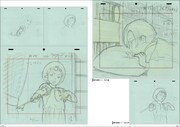 「磯光雄 ANIMATION WORKS vol.2」より「ラーゼフォン」の原画。(c)2001 BONES・出渕裕／Rahxephon project