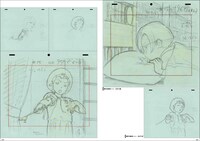 「磯光雄 ANIMATION WORKS vol.2」より「ラーゼフォン」の原画。(c)2001 BONES・出渕裕／Rahxephon project
