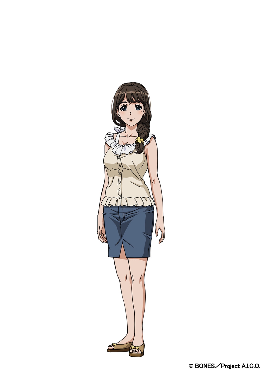 白石真帆（CV.茅野愛衣）キャラクタービジュアル。