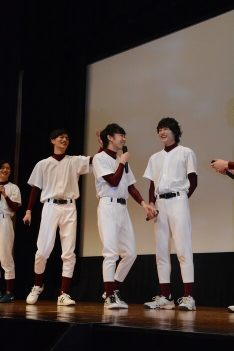 映画「ちょっとまて野球部！」完成披露イベントの様子。