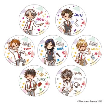 コミケで販売された「俺たちマジ校デストロイ グラフアート トレーディング缶バッジ」。