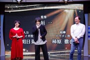 イベントの様子。左から泊明日菜、柿原徹也、亀垣一監督。