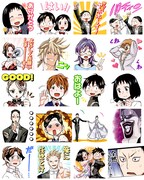 「背すじをピン!と(J50th)」のスタンプ。