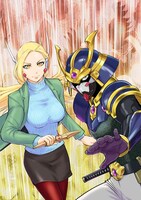 「オニヒメ」のカラーカット。左より神和住京子、葛丸。