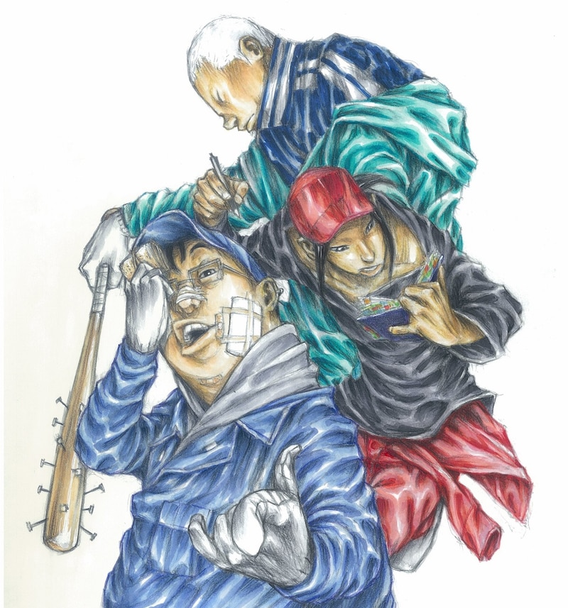 「ギャングース」イラスト。