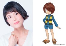 左から沢城みゆき、鬼太郎のキャラクター設定画。