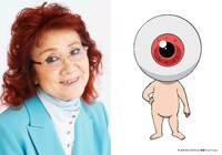 左から野沢雅子、目玉おやじのキャラクター設定画。