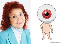 左から野沢雅子、目玉おやじのキャラクター設定画。