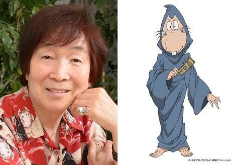 左から古川登志夫、ねずみ男のキャラクター設定画。