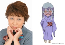 左から田中真弓、砂かけばばあのキャラクター設定画。