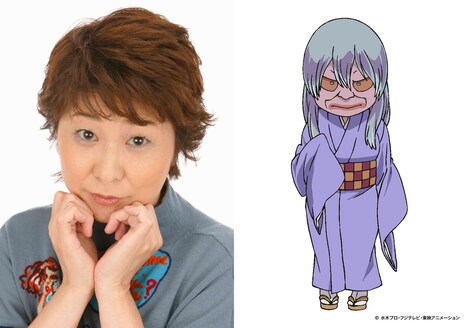 左から田中真弓、砂かけばばあのキャラクター設定画。