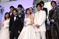 「金曜ナイトドラマ『ホリデイラブ』」制作発表会見の様子。