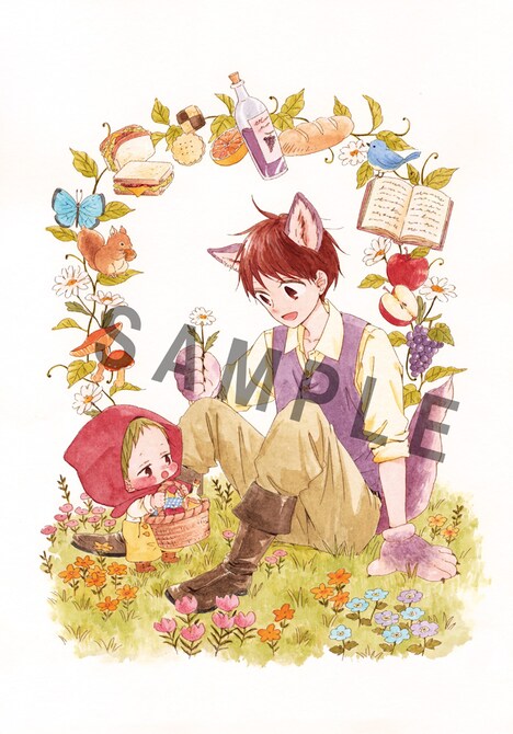 時計野はりによる描き下ろしイラストシート。