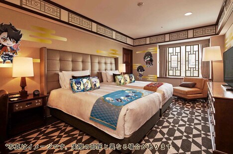 審神者の部屋をイメージした客室内装。