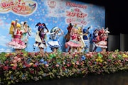 「HUGっと!プリキュア」「映画プリキュアスーパースターズ!」合同会見の様子。