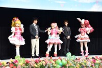「HUGっと！プリキュア」「映画プリキュアスーパースターズ！」合同会見の様子。