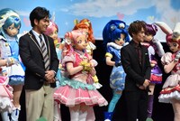 「HUGっと！プリキュア」「映画プリキュアスーパースターズ！」合同会見の様子。