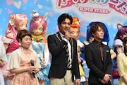 「HUGっと!プリキュア」「映画プリキュアスーパースターズ!」合同会見の様子。