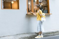 巴マミモデルの着用例。