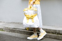 巴マミモデルの着用例。