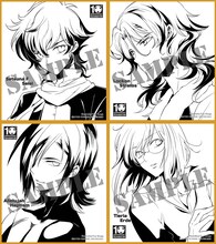 「高河ゆん描き下ろし複製ミニ色紙4枚セット」