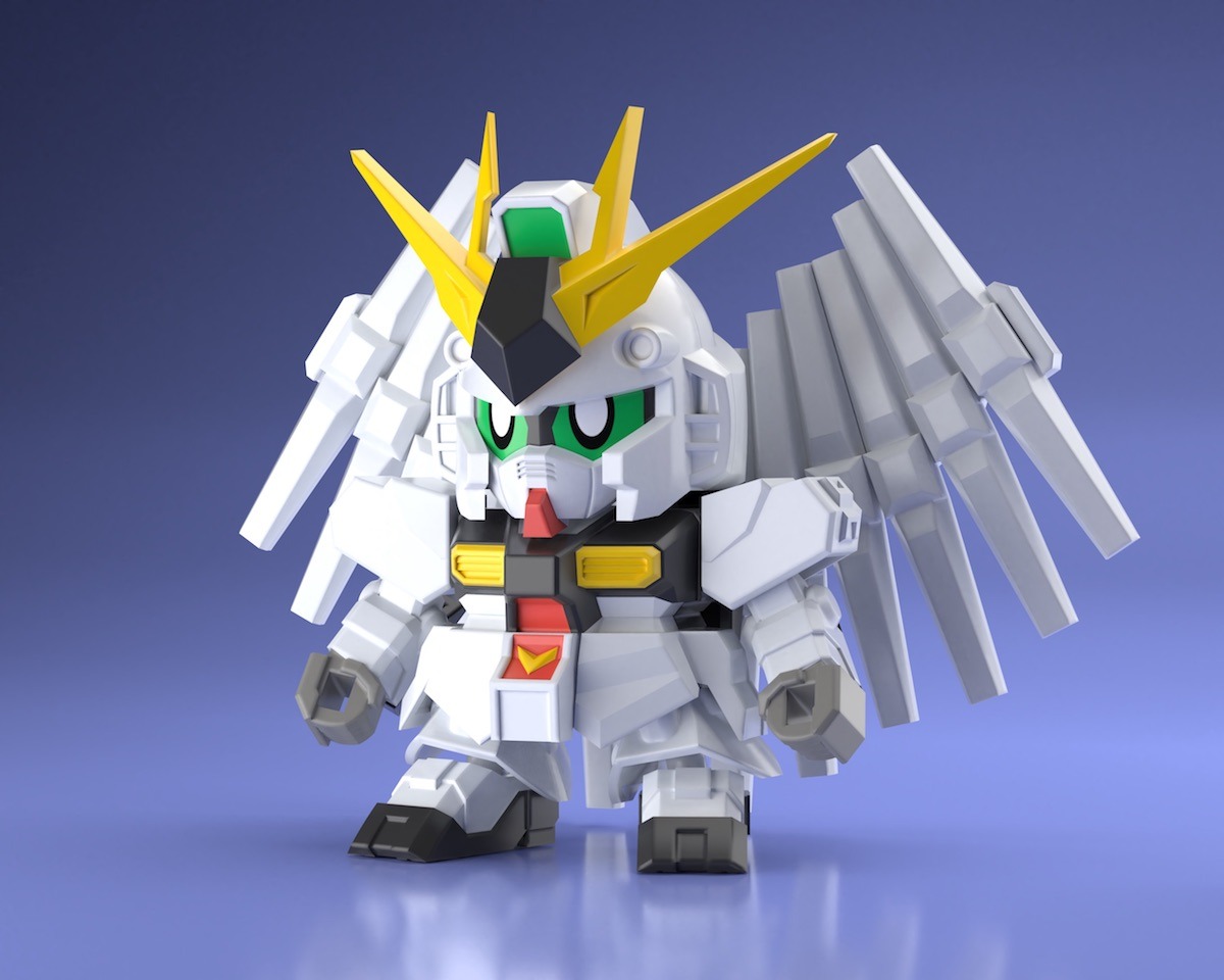 食玩「ミニプラ ガンダムビルドダイバーズ スーパーショックガンダム」より、νガンダム。
