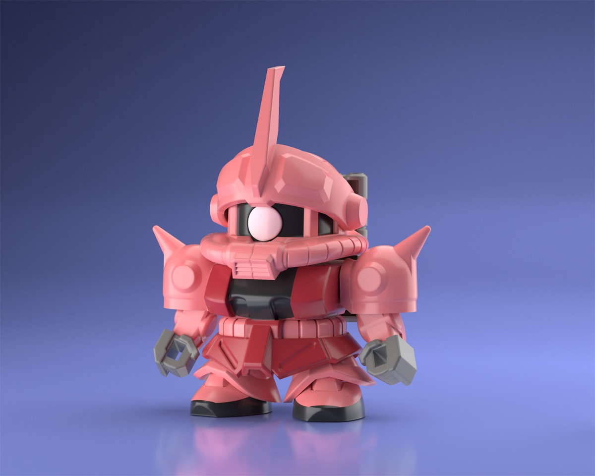 食玩「ミニプラ ガンダムビルドダイバーズ スーパーショックガンダム」より、シャア専用ザク。