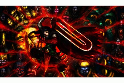 「仏像パンク」のカラーイラスト。