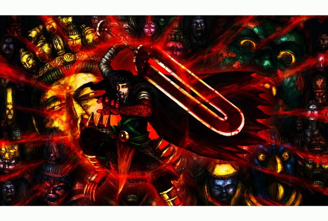 「仏像パンク」のカラーイラスト。