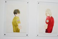 「くらもちふさこ・いくえみ綾二人展『“あたしの好きな人”へ』」より、「二人の今」コーナーの様子。