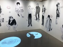 「くらもちふさこ・いくえみ綾二人展『“あたしの好きな人”へ』」より、お気に入りの男子と一緒に写真が撮れるフォトスポット。