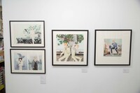 「成田美名子画業40周年記念原画展」の様子。