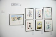 「成田美名子画業40周年記念原画展」の様子。