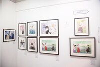 「成田美名子画業40周年記念原画展」の様子。