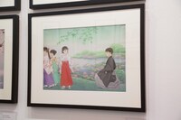 「成田美名子画業40周年記念原画展」の様子。