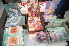 「成田美名子画業40周年記念原画展」の様子。