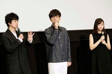 左から福山潤、櫻井孝宏、藤原さくら。